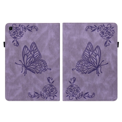 For Samsung Galaxy Tab S5e/T720/T725 Butterfly Flower Embossed Leather Tablet Case(Purple) by bashfashion