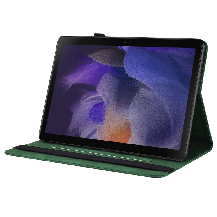 For Samsung Galaxy Tab A11 / А9 Butterfly Flower Embossed Leather Tablet Case(Green) by bashfashion