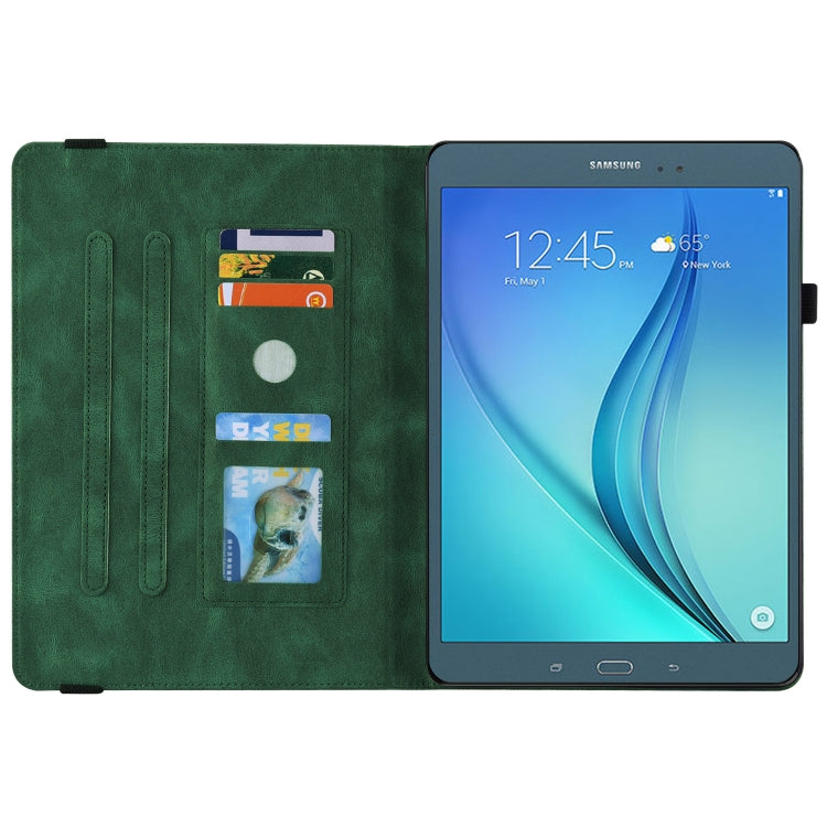 For Samsung Galaxy Tab A 9.7 T550 T555 Butterfly Flower Embossed Leather Tablet Case(Green) by bashfashion