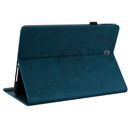 For Samsung Galaxy Tab A 9.7 T550 T555 Butterfly Flower Embossed Leather Tablet Case(Blue) by bashfashion