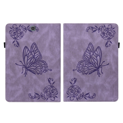 For Samsung Galaxy Tab A 9.7 T550 T555 Butterfly Flower Embossed Leather Tablet Case(Purple) by bashfashion
