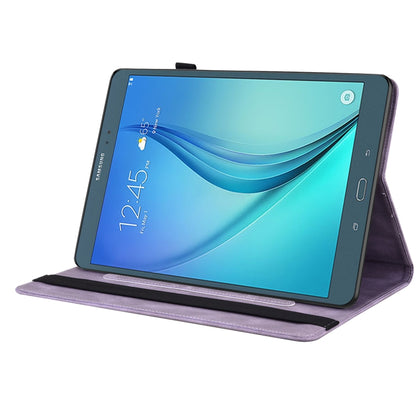 For Samsung Galaxy Tab A 9.7 T550 T555 Butterfly Flower Embossed Leather Tablet Case(Purple) by bashfashion