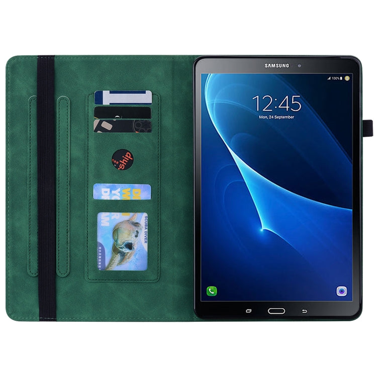 For Samsung Galaxy Tab A 10.1 2016/T580/T585 Skin Feel Solid Color Zipper Leather Tablet Case(Green) by bashfashion