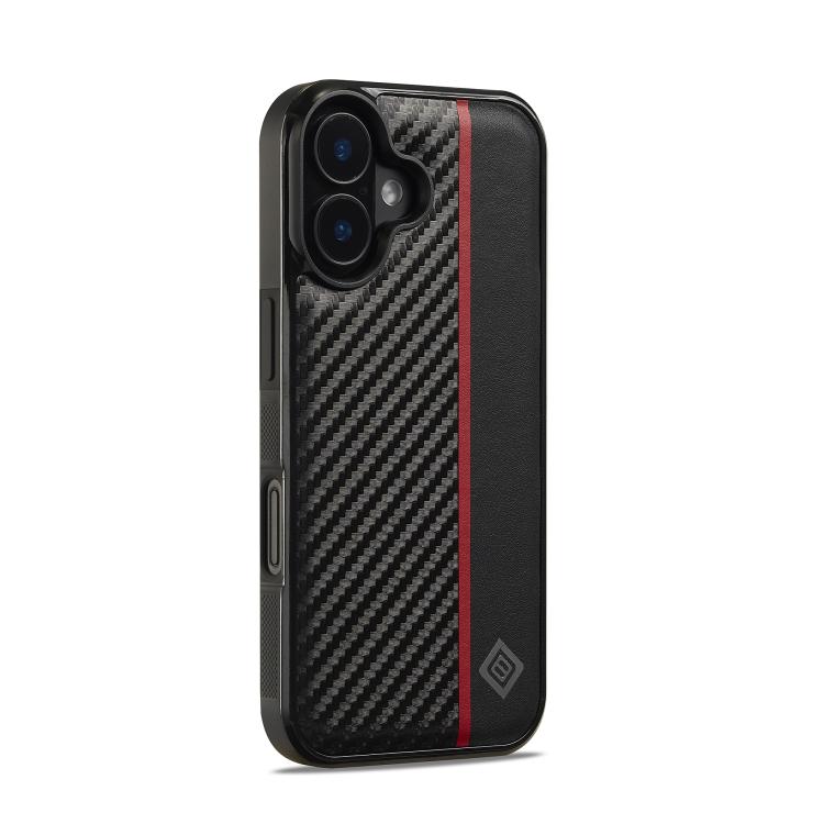 For iPhone 17 LC.IMEEKE 3 in 1 Carbon Fiber Texture Shockproof Phone Case(Black) by LC.IMEEKE