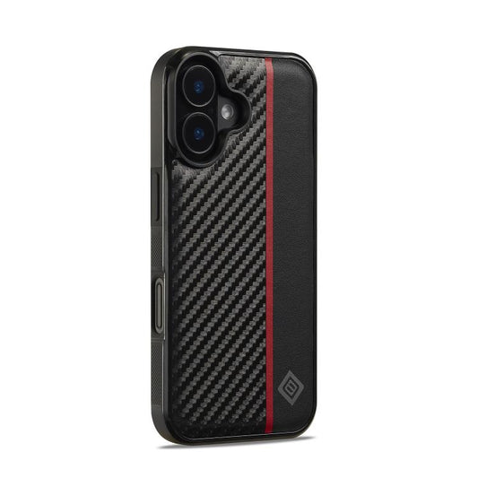 For iPhone 17 LC.IMEEKE 3 in 1 Carbon Fiber Texture Shockproof Phone Case(Black) by LC.IMEEKE