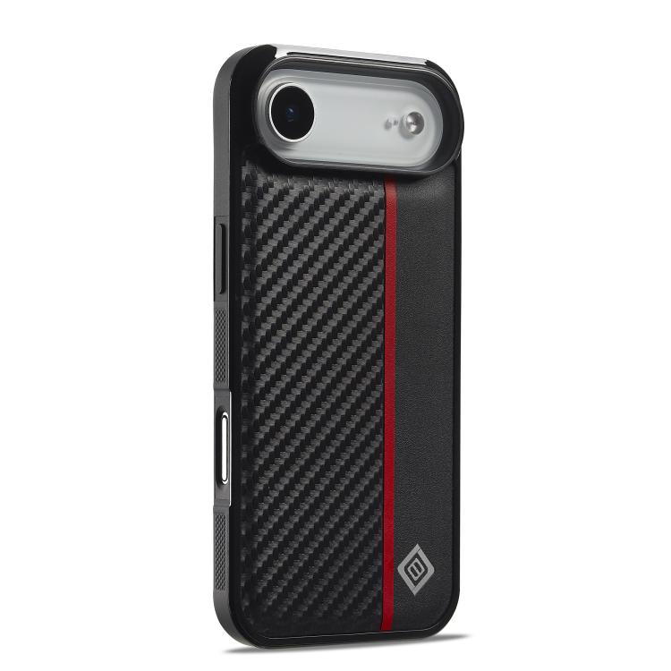 For iPhone Air LC.IMEEKE 3 in 1 Carbon Fiber Texture Shockproof Phone Case(Black) by LC.IMEEKE