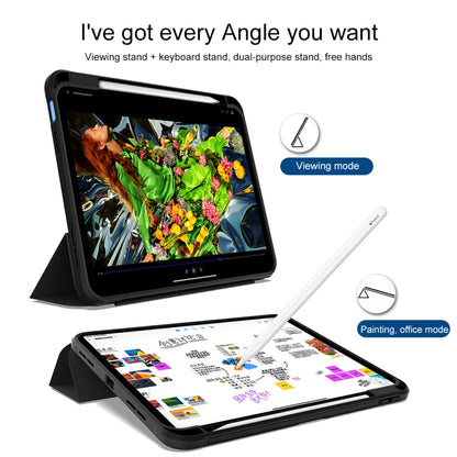 For iPad 2025 / 2022 3-Fold Holder Armor Smart Leather Tablet Case(Black) by bashfashion