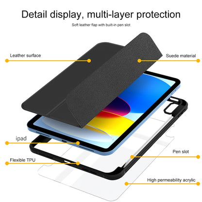 For iPad 2025 / 2022 3-Fold Holder Armor Smart Leather Tablet Case(Black) by bashfashion