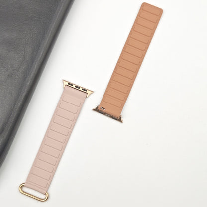 For Apple Watch Series 6 40mm Reverse Buckle Magnetic Silicone Watch Band(Rose Buckle Pink) by bashfashion