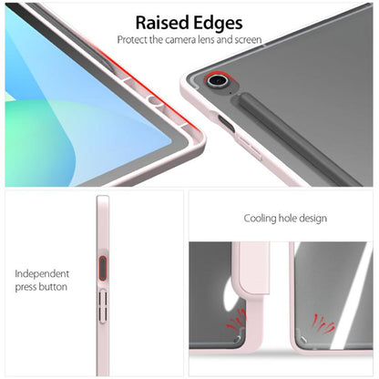 For Samsung Galaxy Tab S10 FE+ DUX DUCIS TOBY Series Antiskid Leather Tablet Case with Sleep / Wake-up Function(Pink) by DUX DUCIS