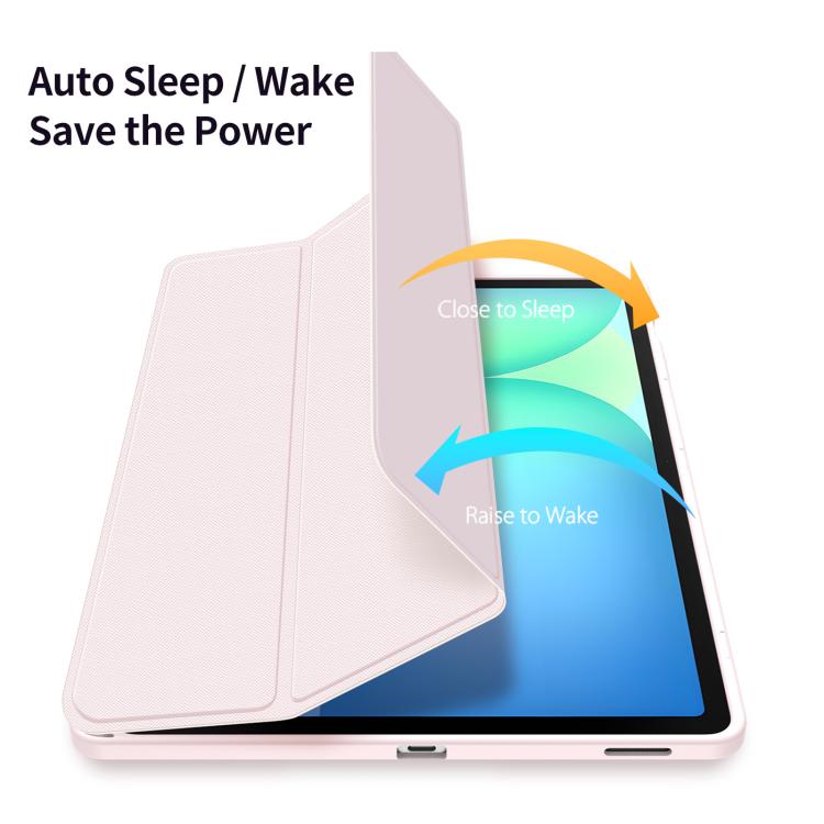 For Samsung Galaxy Tab S10 FE+ DUX DUCIS TOBY Series Antiskid Leather Tablet Case with Sleep / Wake-up Function(Pink) by DUX DUCIS