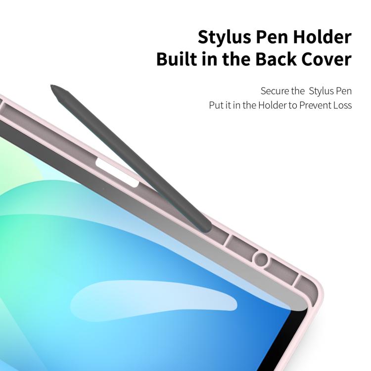 For Samsung Galaxy Tab S10 FE+ DUX DUCIS TOBY Series Antiskid Leather Tablet Case with Sleep / Wake-up Function(Pink) by DUX DUCIS