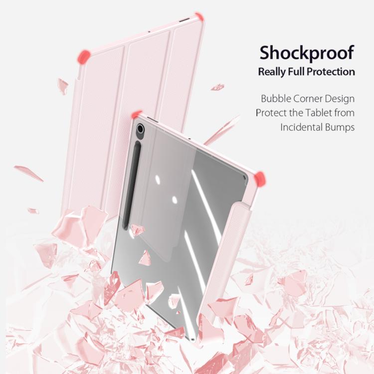 For Samsung Galaxy Tab S10 FE+ DUX DUCIS TOBY Series Antiskid Leather Tablet Case with Sleep / Wake-up Function(Pink) by DUX DUCIS