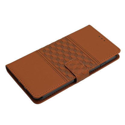 For iPhone 16e Diamond Embossed Skin Feel Leather Phone Case(Brown) by bashfashion