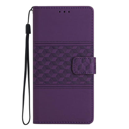 For iPhone 16e Diamond Embossed Skin Feel Leather Phone Case(Purple) by bashfashion