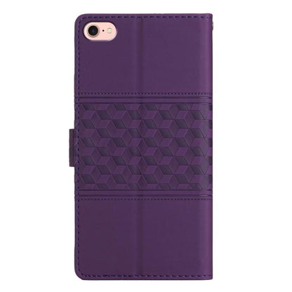 For iPhone 16e Diamond Embossed Skin Feel Leather Phone Case(Purple) by bashfashion