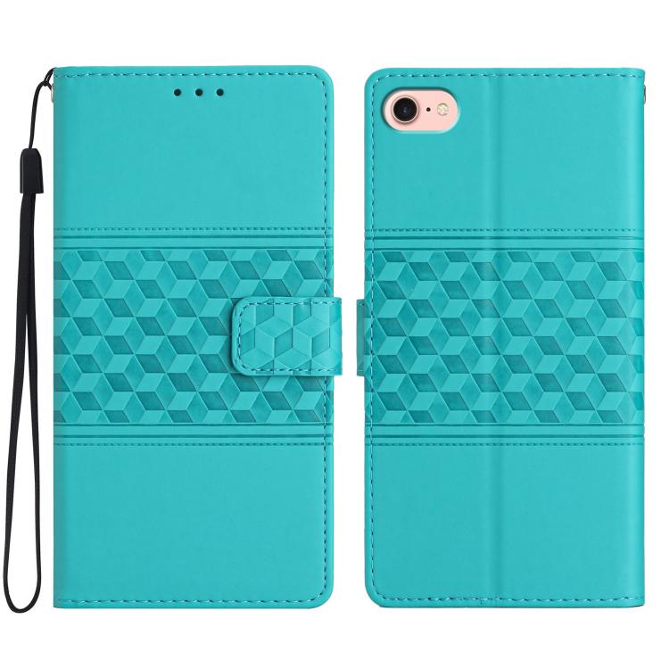 For iPhone 16e Diamond Embossed Skin Feel Leather Phone Case(Blue) by bashfashion