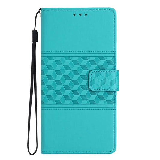 For iPhone 16e Diamond Embossed Skin Feel Leather Phone Case(Blue) by bashfashion