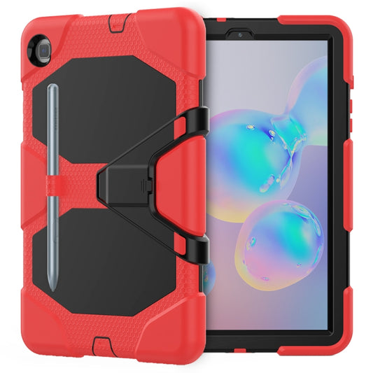For Samsung Galaxy Tab S6 Lite P610 Shockproof Colorful Silicon + PC Protective Case with Holder & Pen Slot(Red) by bashfashion