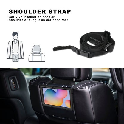 For Samsung Galaxy Tab S6 Lite P610 Shockproof Colorful Silicone + PC Protective Case with Holder & Shoulder Strap & Hand Strap & Pen Slot(Black) by bashfashion