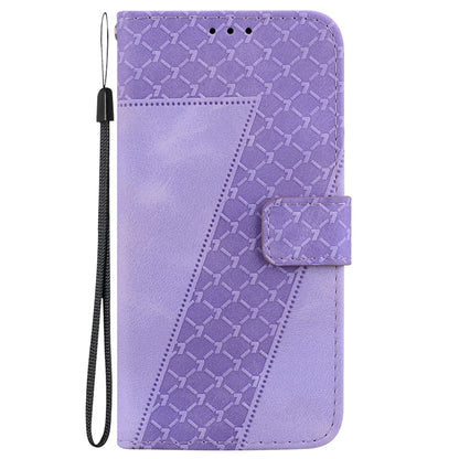 For iPhone 16e Seven-shaped Embossed Leather Phone Case(Purple) by bashfashion