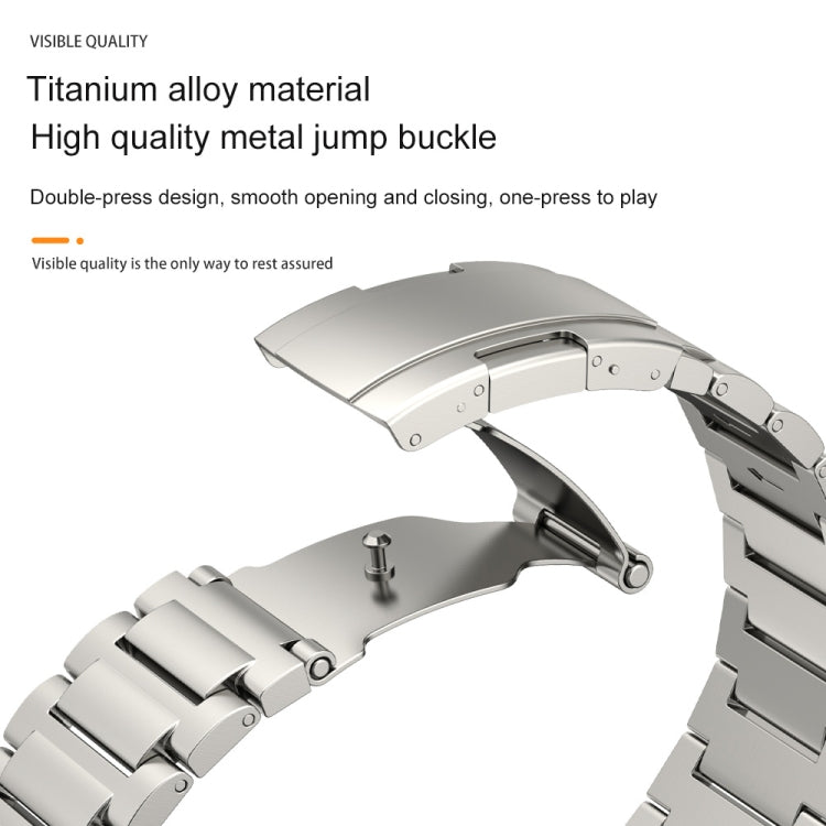 22mm Three Strains Vertical Riser Turtle Buckle Titanium Metal Watch Band(Silver) by bashfashion