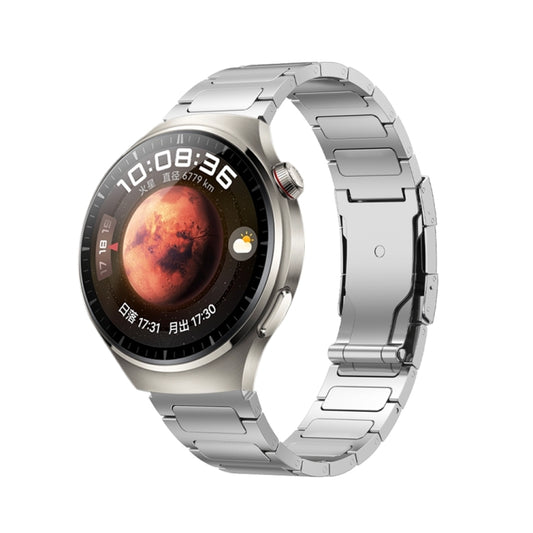 22mm Three Strains Uplift Turtle Buckle Titanium Metal Watch Band(Silver) by bashfashion