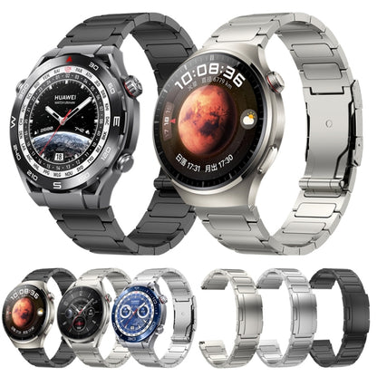 22mm Three Strains Uplift Turtle Buckle Titanium Metal Watch Band(Silver) by bashfashion