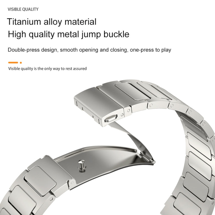 22mm Three Strains Uplift Jump Buckle Titanium Metal Watch Band(Silver) by bashfashion