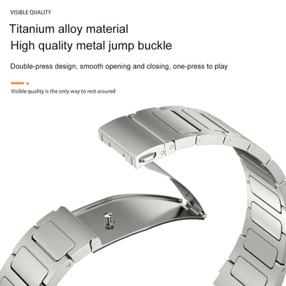 22mm Three Strains Uplift Jump Buckle Titanium Metal Watch Band(Silver) by bashfashion