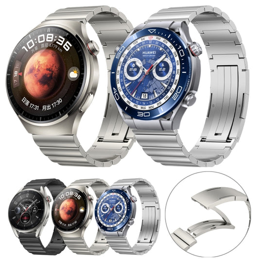 22mm Bamboo Joint Titanium Metal Watch Band(Silver) by bashfashion