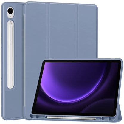 For Samsung Galaxy Tab S9 FE / S10 FE 3-Fold Pure Color TPU Smart Leather Tablet Case with Pen Slot(Lavender) by bashfashion