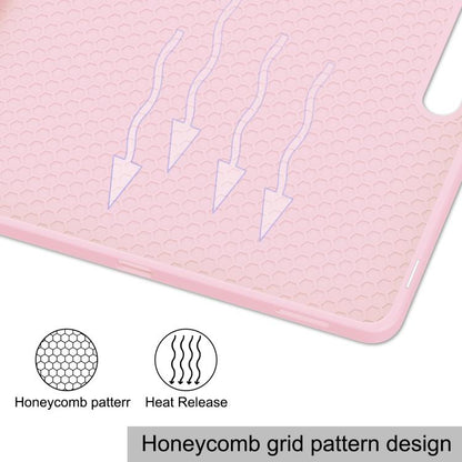 For Samsung Galaxy Tab S10 FE+ 3-Fold Pure Color TPU Smart Leather Tablet Case with Pen Slot(Pink) by bashfashion