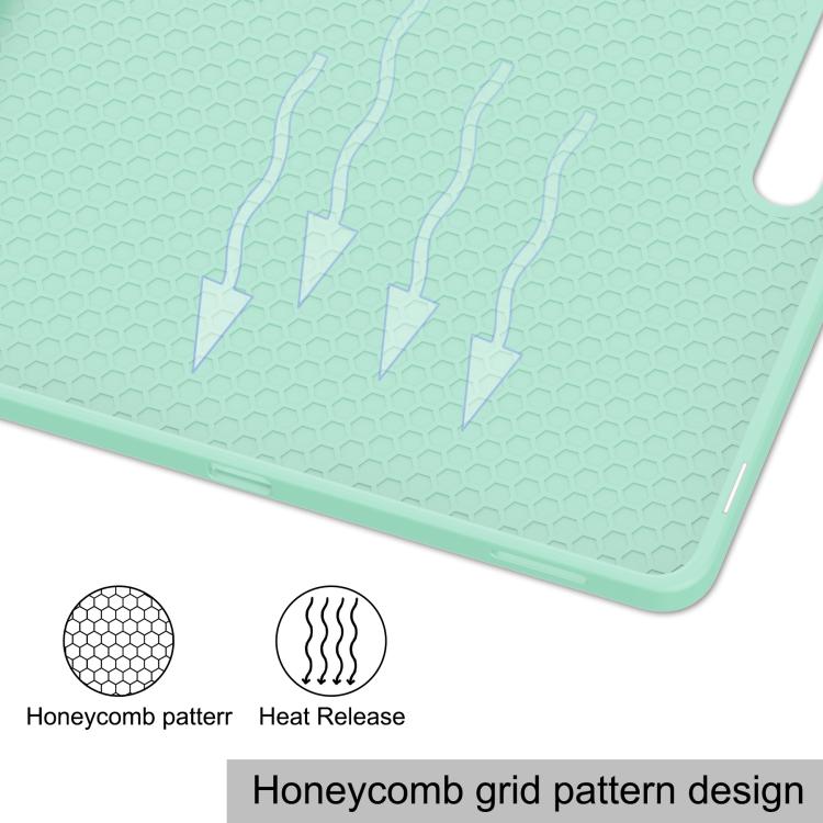 For Samsung Galaxy Tab S10 FE+ 3-Fold Pure Color TPU Smart Leather Tablet Case with Pen Slot(Mint Green) by bashfashion