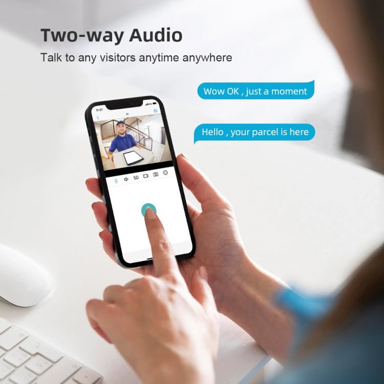 A8-C2 2MP Smart WiFi Surveillance IP Camera, Dual-light Full Color Night Vision / Two Way Audio / TF Card, Power Plug:AU Plug(White) by bashfashion