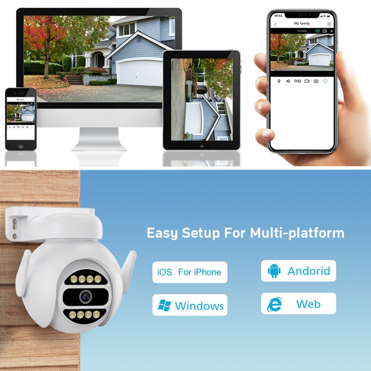 A8-C2 2MP Smart WiFi Surveillance IP Camera, Dual-light Full Color Night Vision / Two Way Audio / TF Card, Power Plug:EU Plug(White) by bashfashion