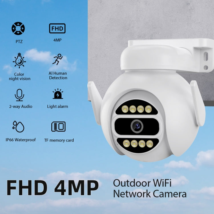 A8-C2 2MP Smart WiFi Surveillance IP Camera, Dual-light Full Color Night Vision / Two Way Audio / TF Card, Power Plug:AU Plug(White) by bashfashion