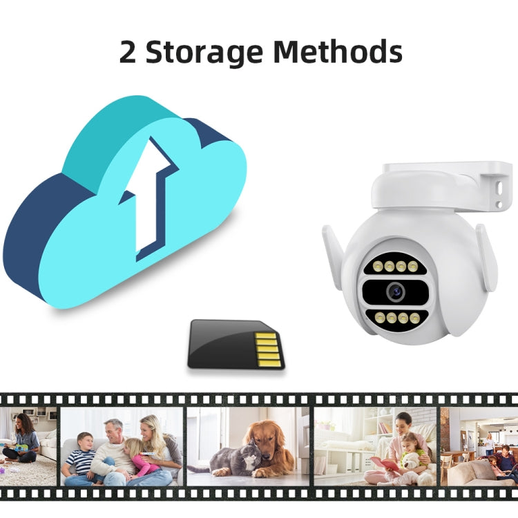 A8-C2 2MP Smart WiFi Surveillance IP Camera, Dual-light Full Color Night Vision / Two Way Audio / TF Card, Power Plug:EU Plug(White) by bashfashion