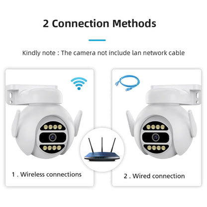 A8-C2 2MP Smart WiFi Surveillance IP Camera, Dual-light Full Color Night Vision / Two Way Audio / TF Card, Power Plug:US Plug(White) by bashfashion