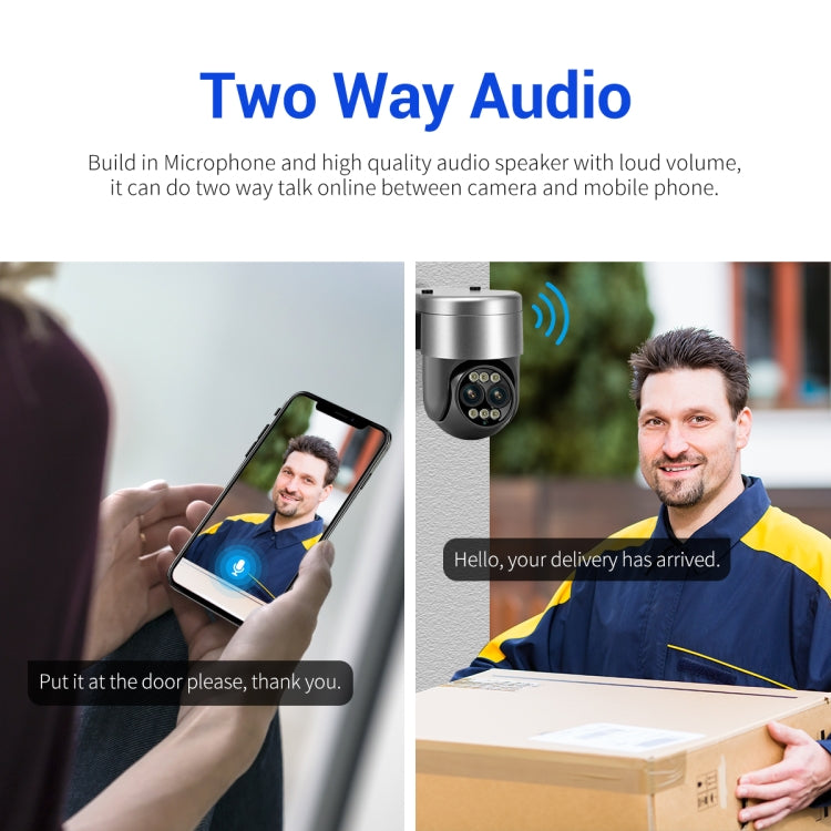 ESCAM G03 2x4MP Dual Lens Zoom 8X Dual Light Source WiFi Camera Support Two-way Voice & Motion Detection(UK Plug) by ESCAM