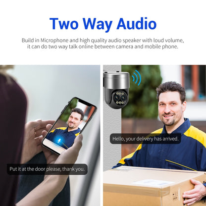 ESCAM G03 2x4MP Dual Lens Zoom 8X Dual Light Source WiFi Camera Support Two-way Voice & Motion Detection(AU Plug) by ESCAM