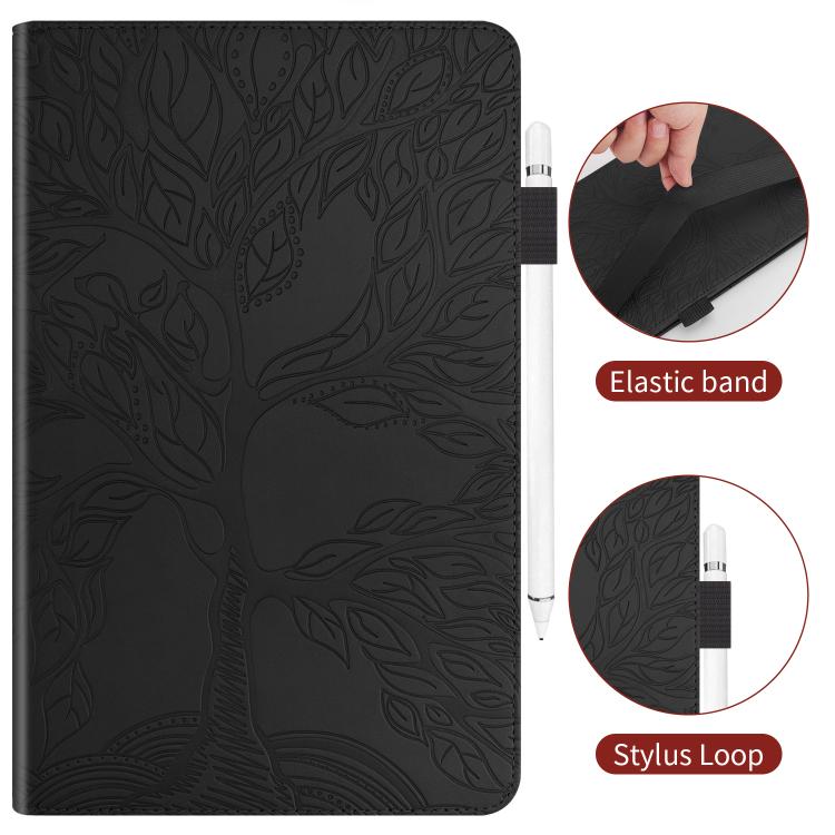 For Samsung Galaxy Tab S10 FE+ Life Tree Series Horizontal Flip Leather Tablet Case(Black) by bashfashion