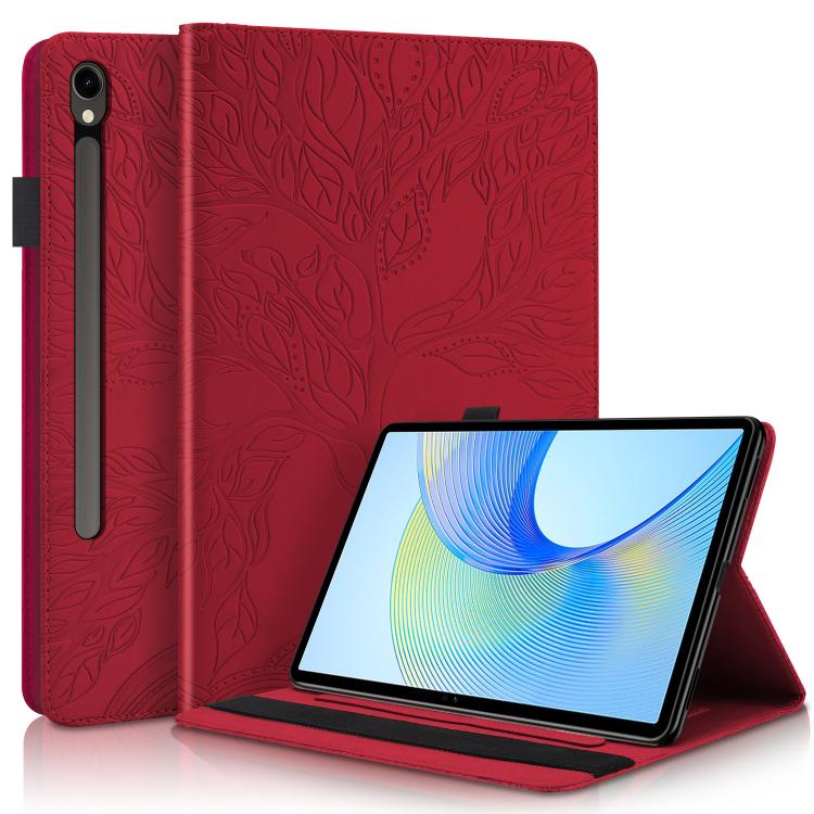 For Samsung Galaxy Tab S10 FE+ Life Tree Series Horizontal Flip Leather Tablet Case(Red) by bashfashion