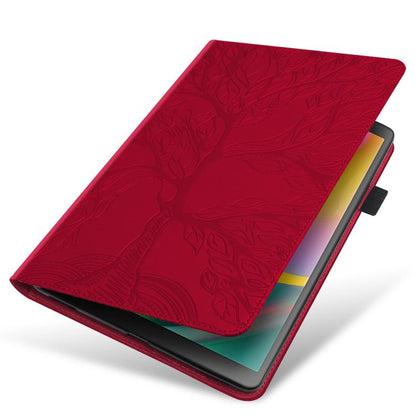 For Samsung Galaxy Tab S10 FE+ Life Tree Series Horizontal Flip Leather Tablet Case(Red) by bashfashion