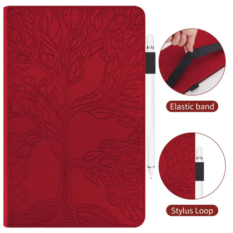 For Samsung Galaxy Tab S10 FE+ Life Tree Series Horizontal Flip Leather Tablet Case(Red) by bashfashion
