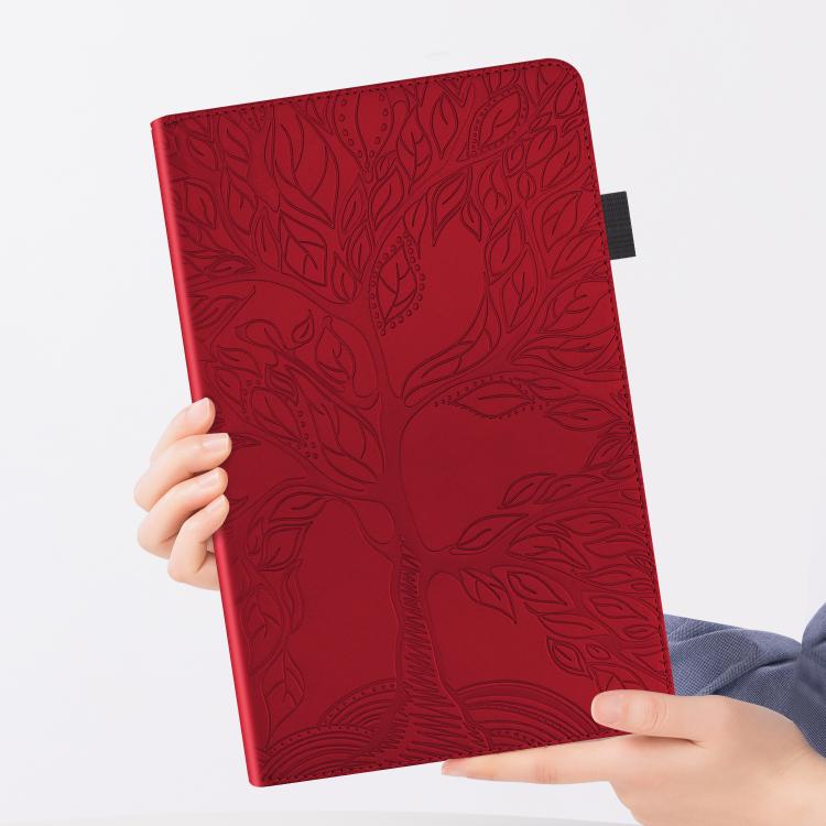 For Samsung Galaxy Tab S10 FE+ Life Tree Series Horizontal Flip Leather Tablet Case(Red) by bashfashion