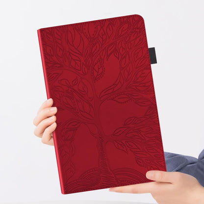For Samsung Galaxy Tab S10 FE+ Life Tree Series Horizontal Flip Leather Tablet Case(Red) by bashfashion