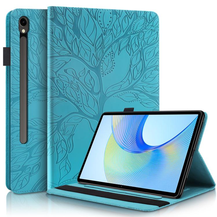 For Samsung Galaxy Tab S10 FE+ Life Tree Series Horizontal Flip Leather Tablet Case(Lake Blue) by bashfashion