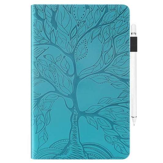 For Samsung Galaxy Tab S10 FE+ Life Tree Series Horizontal Flip Leather Tablet Case(Lake Blue) by bashfashion