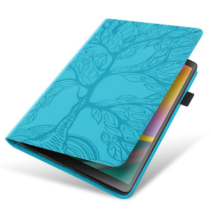 For Samsung Galaxy Tab S10 FE+ Life Tree Series Horizontal Flip Leather Tablet Case(Lake Blue) by bashfashion